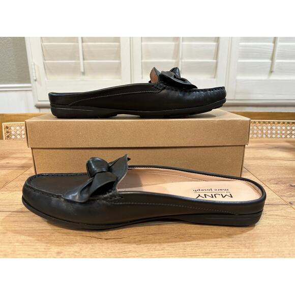 MJNY Marc Joseph Diane Street Flats Black Nappa Leather Size 9.5 NIB Chic Comfy - Picture 8 of 15